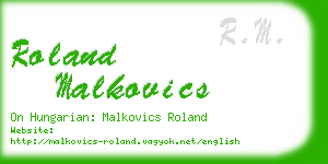 roland malkovics business card